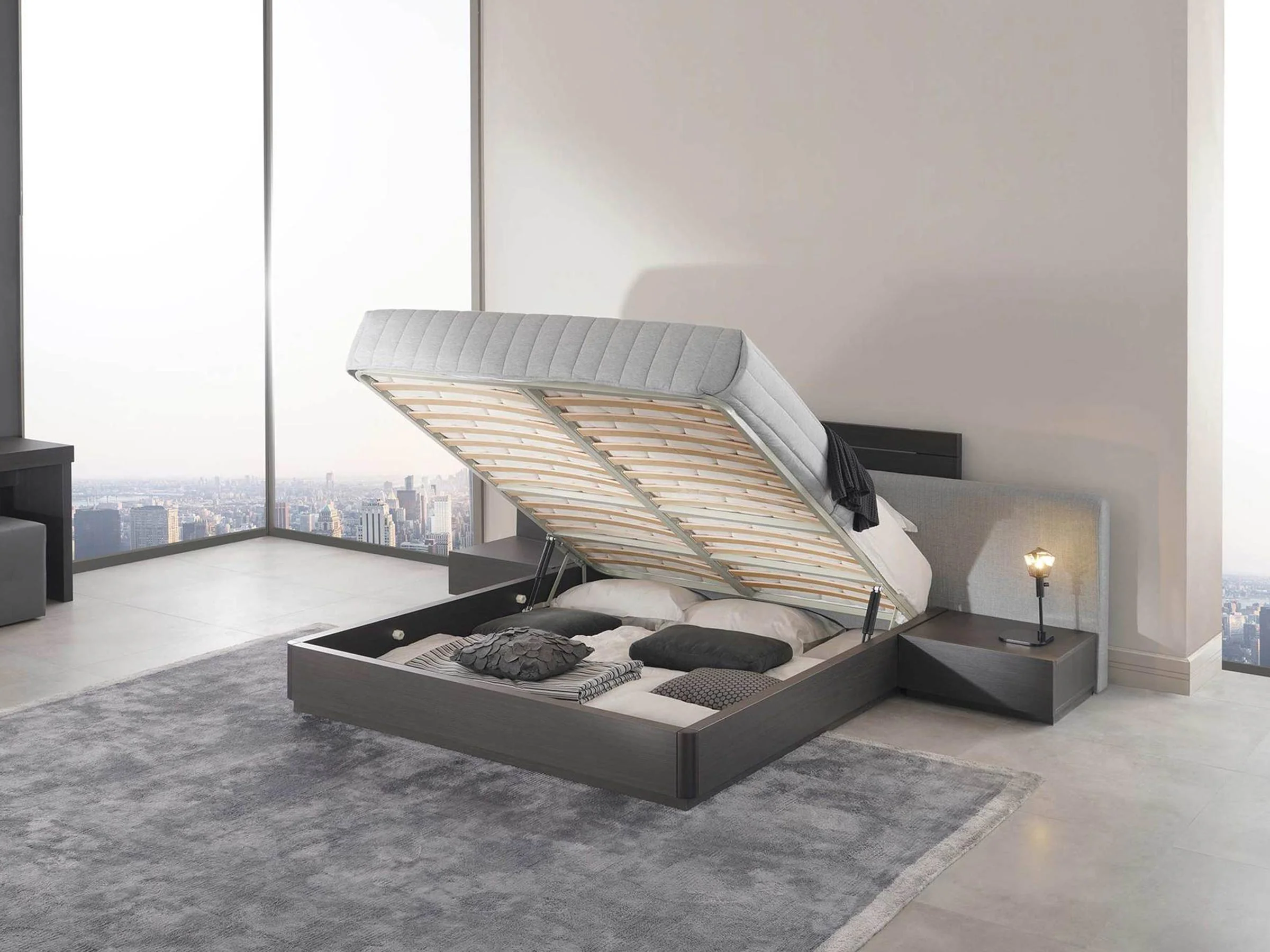 Double Storage Bed with Sliced Headboard - Image 7